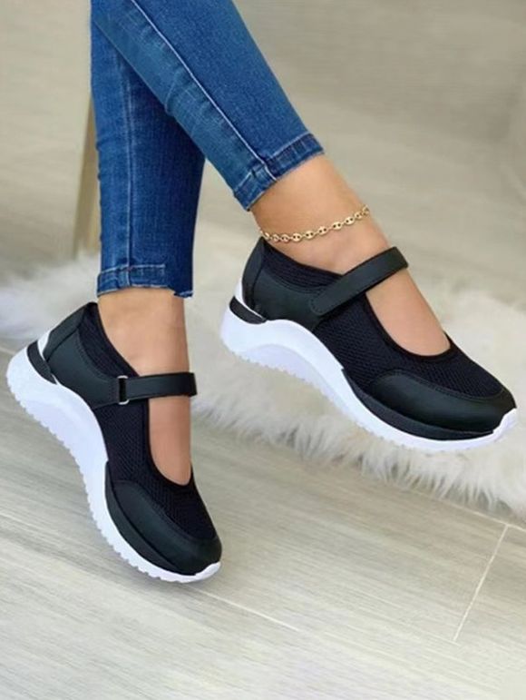 Thick Platform Breathable Slip On Casual Shoes - Noir EU 42