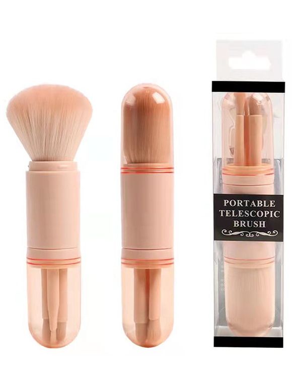 4 Pièces Ensemble de Pinceaux Cosmétiques Maquillages Portables - Rose clair 