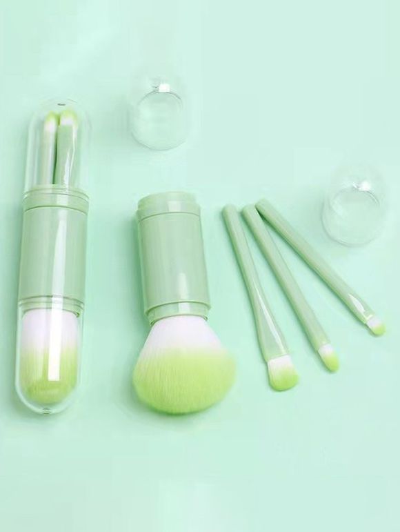 4 Pièces Ensemble de Pinceaux Cosmétiques Maquillages Portables - Vert clair 