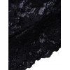 Plus Size Lingeries Dress Sheer Flower Lace Panel Crisscross Bodycon Mini Lingeries Set - BLACK 3XL