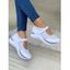 Thick Platform Breathable Slip On Casual Shoes - Blanc EU 37