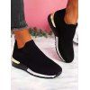 Plain Color Breathable Slip On Casual Shoes - Noir EU 38