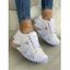 Colorblock Lace Up Thick Platform Casual Shoes - Blanc EU 42