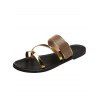 Rhinestone Two Tone Color Slip On Outdoor Flat Sandals - d'or EU 39