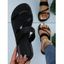 Rhinestone Two Tone Color Slip On Outdoor Flat Sandals - Noir EU 40