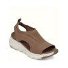 Plain Color Hollow Out Thick Platform Breathable Casual Sandals - café EU 36