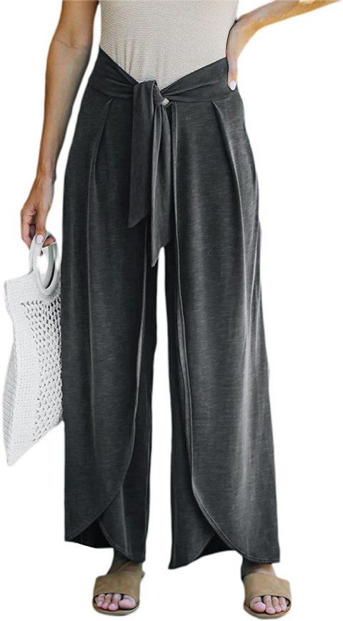shop online Plus Size Wide Leg Pants Space Dye Print Contrast Bowknot Elastic  Waist Loose Sport Pants, DRESSLILY, Gender:Female, Size:3X