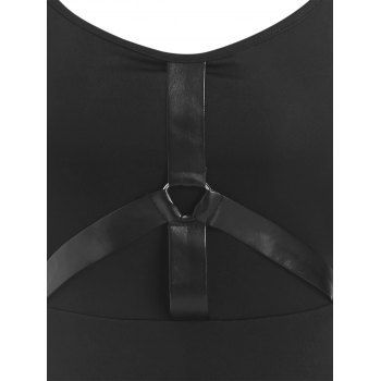 Sleeveless Harness Insert High Low Midi Dress