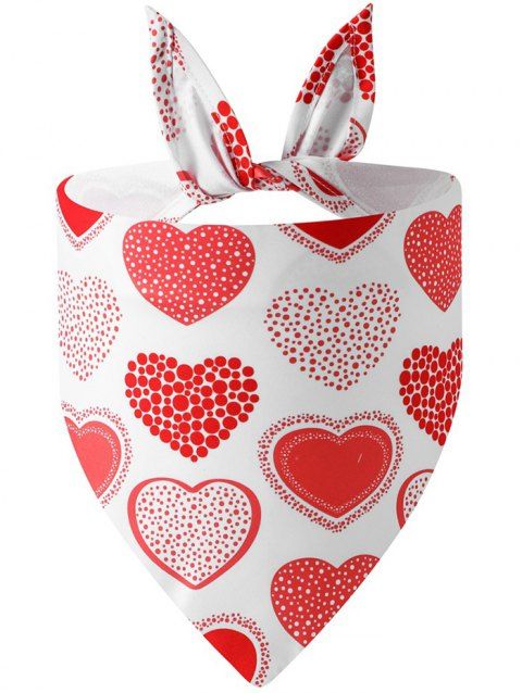 Serviette de Salive en Forme de Triangle Cœur pour Animal Domestique