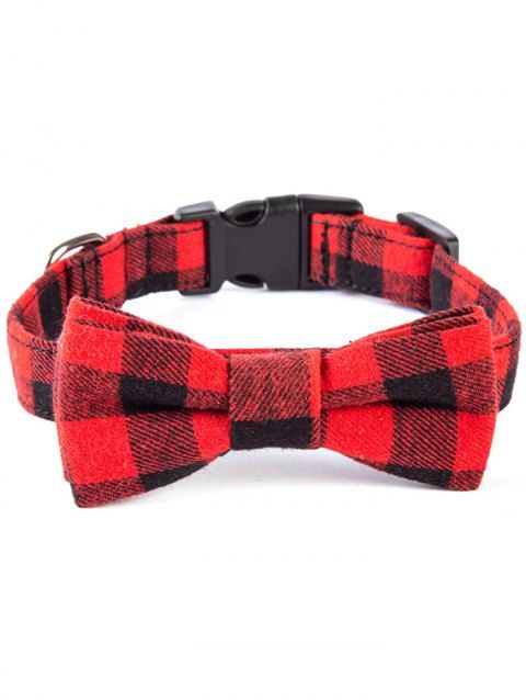 Collier Chien à Imprimé Carreaux avec Nœud Papillon