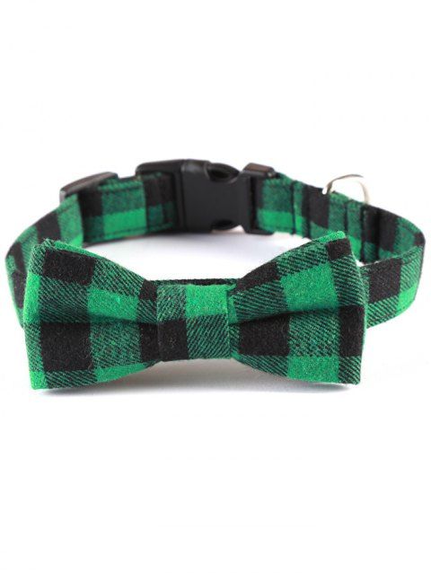 Collier Chien à Imprimé Carreaux avec Nœud Papillon