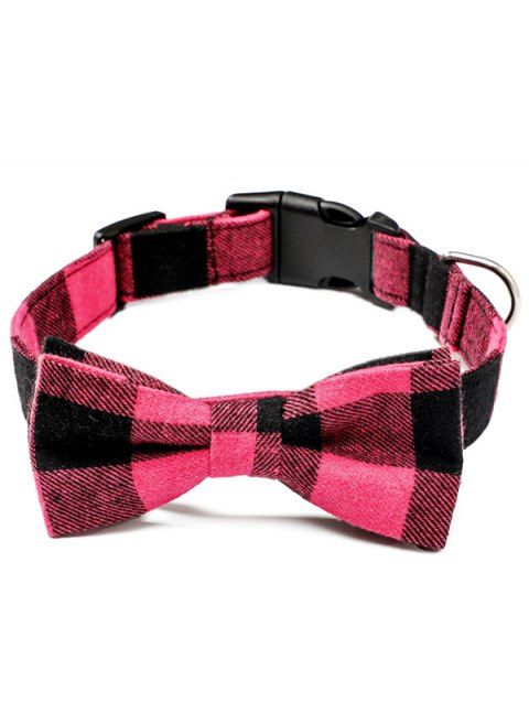 Plaid Print Bowknot Dog Collar