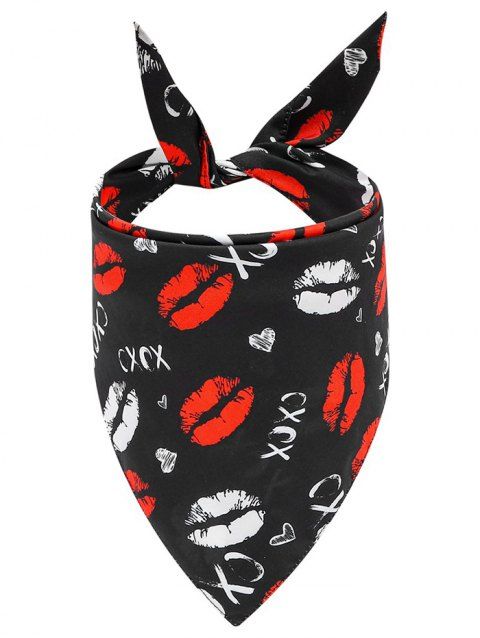 Colored Lip Heart Letter Print Triangle Shaped Pet Saliva Towel
