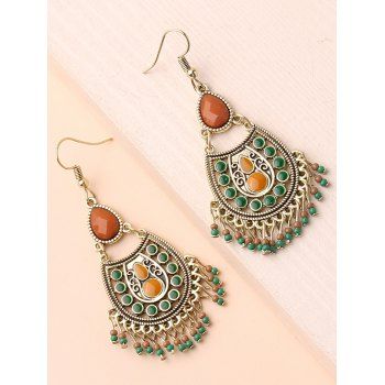 Bohemian Hollow Out Waterdrop Beads Hook Drop Earrings