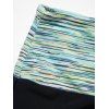 Plus Size Striped Print Modest Swimsuit Padded Swim Shorts Two Piece Tankini Swimwear - multicolor 3XL