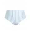 Plus Size Tankini Swimsuit Striped Flower Print Mesh Bowknot Halter Swimwear Asymmetric Tummy Control Bathing Suit - multicolor A 4XL