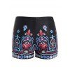 Plus Size Tankini Swimsuit Printed Swimwear Padded Strap Boyshorts Bathing Suit - multicolor A 4XL