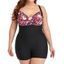 Maillot de Bain Une-Pièce Modeste à Imprimé Tribal Fleur Croisé à Armature de Grande Taille - multicolor XL