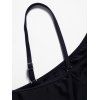Plus Size Contrasting Stripe Dots Tassel Underwire One-piece Swimsuit Adjustable Straps One-piece Swimwear - BLACK 3XL
