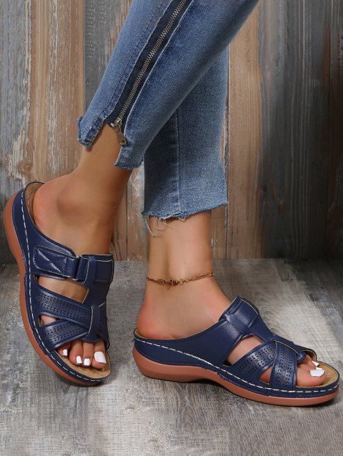Low Heel Slip On Flat Slippers