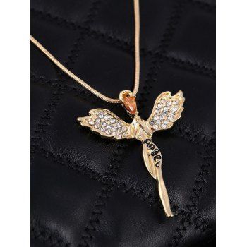 

Rhinestone Angle Pendant Alloy Chain Necklace, Golden