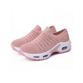 

Slip On Breathable Knit Thick Sole Sport Sneakers, Light pink