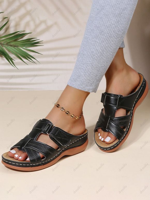 Low Heel Slip On Flat Slippers - Noir EU 41