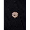 Robe Mi-Longue Ligne A Evidée Fleur Panneau en Dentelle Boutonnée à Taille Haute - Noir S