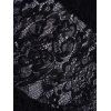 Flower Lace Panel Dress Hollow Out Plain Color Button Up High Waisted A Line Midi Dress - BLACK M