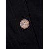 Flower Lace Panel Dress Hollow Out Plain Color Button Up High Waisted A Line Midi Dress - BLACK M