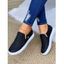 Zipper Slip On PU Flat Platform Casual Sport Sneakers - Blanc EU 42