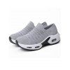 Slip On Breathable Knit Thick Sole Sport Sneakers - Gris EU 36