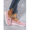 Cut Out Breathable Slip On Thick Sole Casual Shoes - Rose clair EU 40