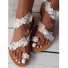 Artificial Pearl Flower Lace Beach Weddings Slippers - Blanc EU 36