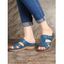 Low Heel Slip On Flat Slippers - Bleu EU 35