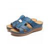 Low Heel Slip On Flat Slippers - Bleu EU 36