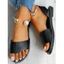 Artificial Pearl Slip On Summer Casual PU Flat Sandals - Noir EU 41