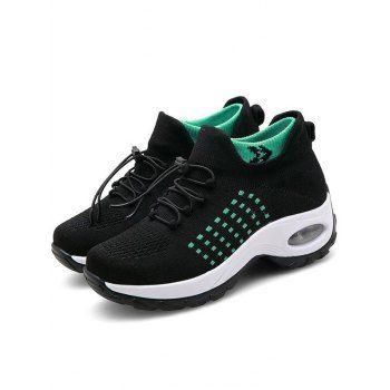 

Two Tone Color Lace Up Casual Shoes, Green