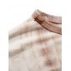 Printed Dress Round Neck Long Sleeve Bodycon Mini Casual Dress - multicolor L