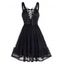 Lace Up Mesh Overlay A Line Dress Adjustable Buckle Strap Sleeveless Dress - BLACK XXL