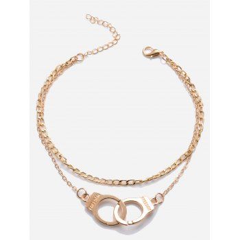 Letter Handcuffs Shape Layered Adjustable Beach Chain Anklet
