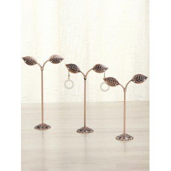 

3Pcs Leaf Earring Display Stands Earring Showing Holders, Golden
