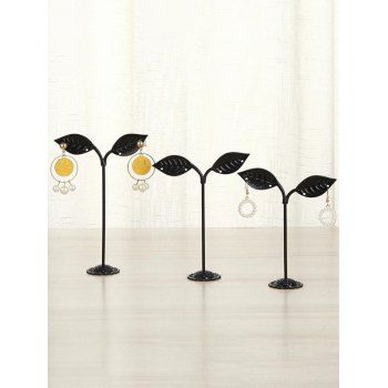 

3Pcs Leaf Earring Display Stands Earring Showing Holders, Black
