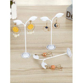 

3Pcs Leaf Earring Display Stands Earring Showing Holders, White