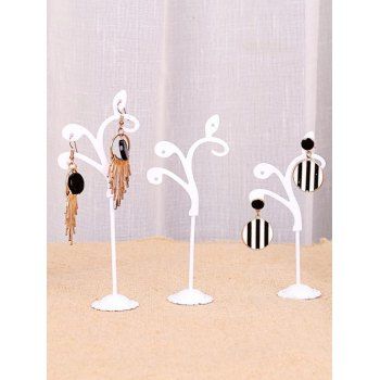 

3Pcs Leaf Shape Earring Display Stands Earring Showing Holders Set, White