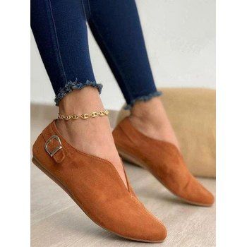Comfy Office Work Slip On Faux Suede Loafer Flat Shoes