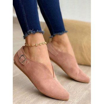 Comfy Office Work Slip On Faux Suede Loafer Flat Shoes, DRESSLILY  - buy with discount