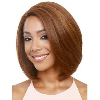 

Short Side Part Straight Capless Synthetic Wig, Coffee