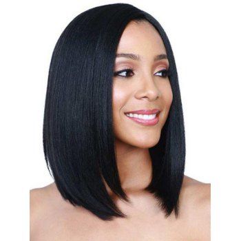 

Short Side Part Straight Capless Synthetic Wig, Black