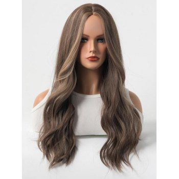 

Middle Part Long Wavy Capless Synthetic Wig, Coffee
